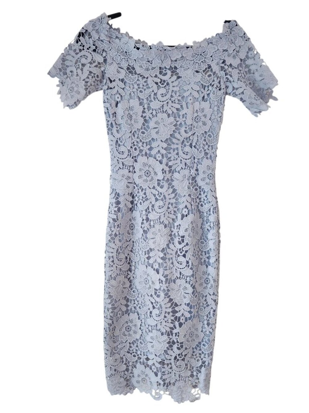 Blue embroidered lace dress (from the "Paper Doll" brand in London)